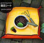園芸シート 植え替え用トレイ 50cm 厚手 プランティングマット 防水 折りたたみ ガーデニングトレー 汚れ防止 コンパクト収納 庭仕事 土作り 寄せ植え 作業用シート