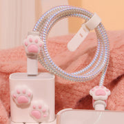 ケーブルカバー 4個セット ケーブルプロテクター 保護カバー 充電器アクセサリー 肉球 断線防止 ねじれ防止 充電ケーブル かわいい