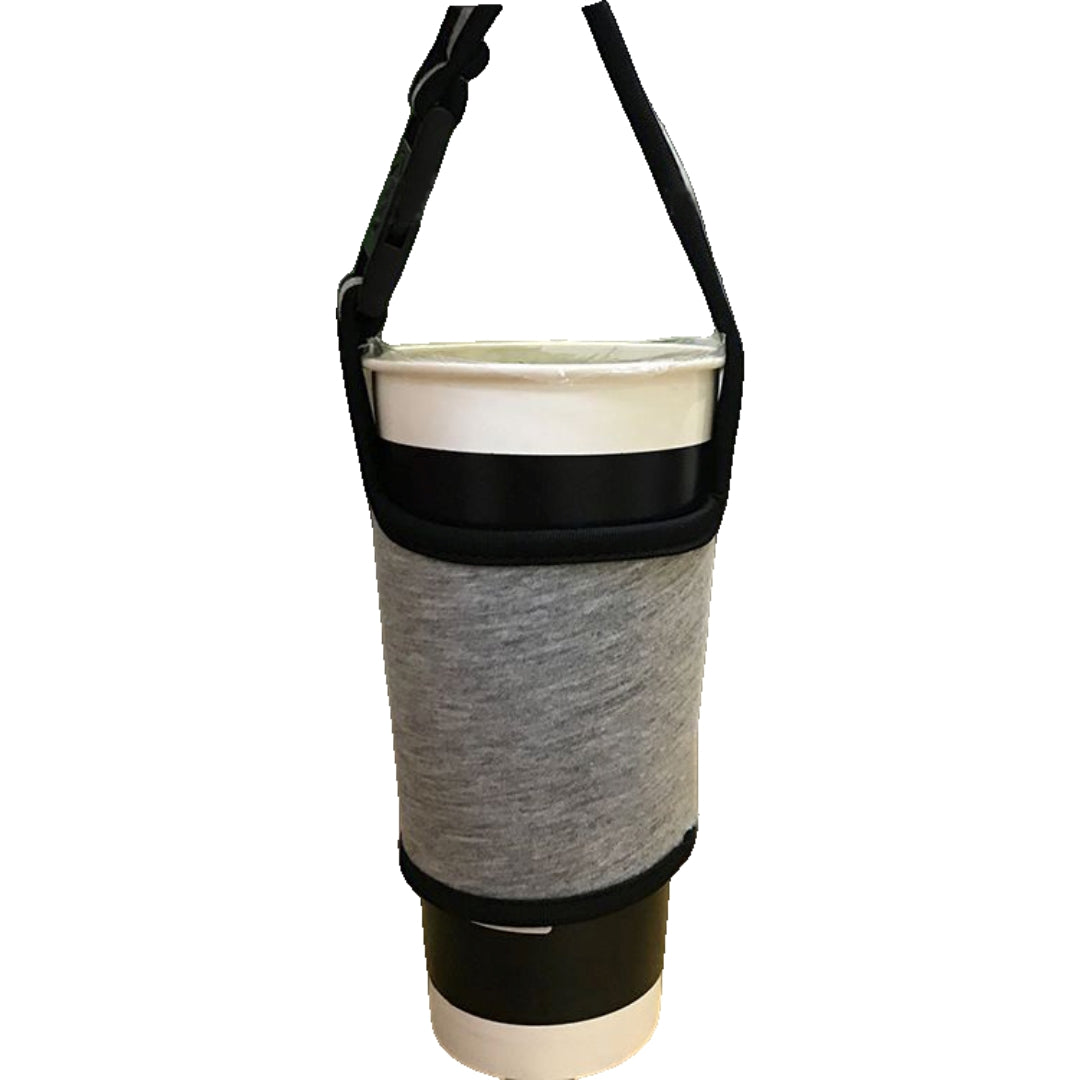 ドリンクホルダー カップホルダー タンブラーカバー 500-700ml ストラップ付 飲料カバー グレー バリエーション画像