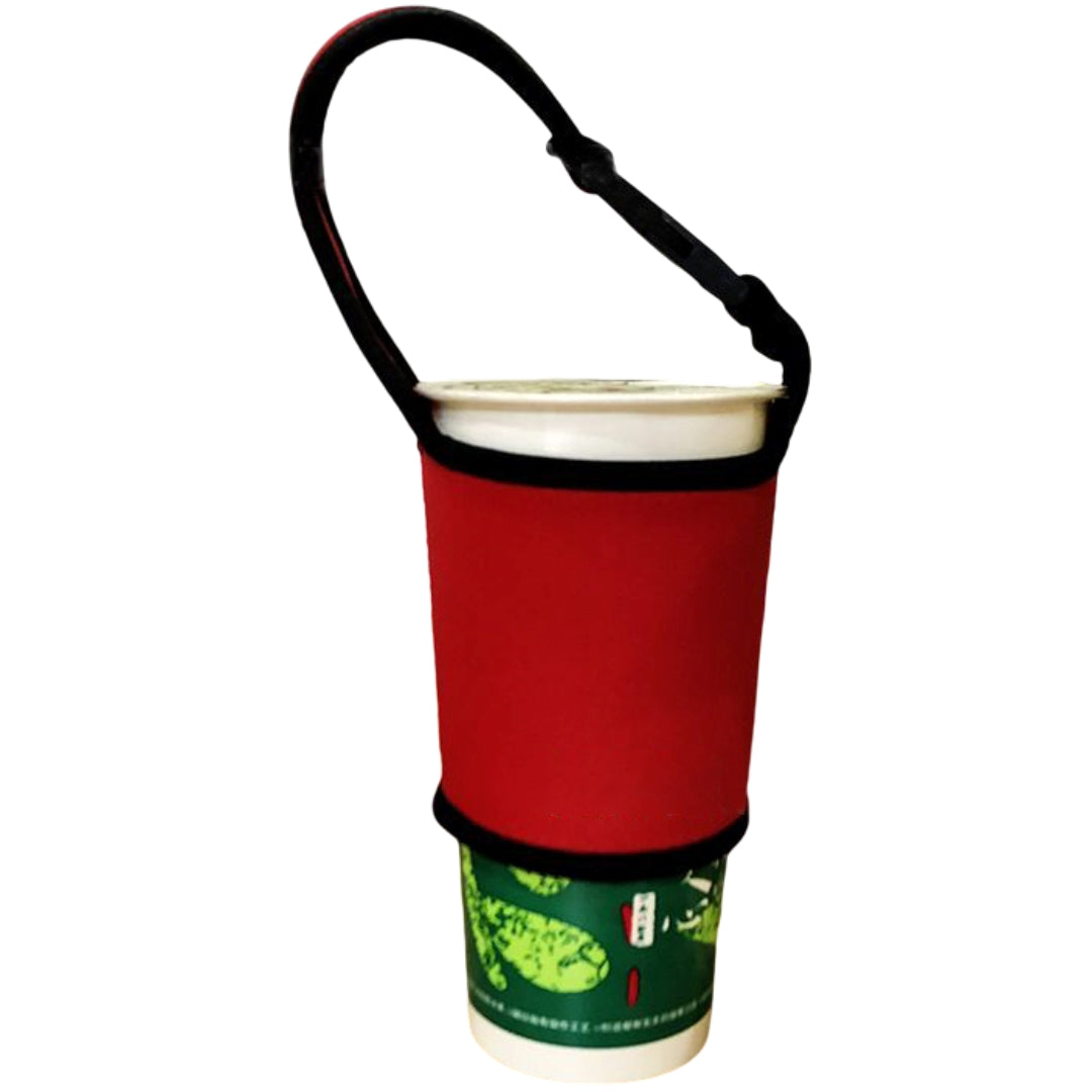 ドリンクホルダー カップホルダー タンブラーカバー 500-700ml ストラップ付 飲料カバー レッド バリエーション画像