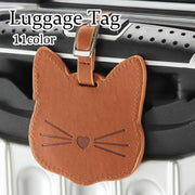 ラゲッジタグ トラベル用品 動物 猫 ブラウン ブラック ブルー ピンク かわいい 紛失防止 スーツケース