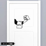 ウォールステッカー ウォールシール トイレ用 ドアステッカー ドアサイン WC お手洗い レストルーム 扉 壁紙シール DIY 模様替え デコレーション モノクロ おしゃれ