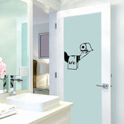 ウォールステッカー ウォールシール トイレ用 ドアステッカー ドアサイン WC お手洗い レストルーム 扉 壁紙シール DIY 模様替え デコレーション モノクロ おしゃれ
