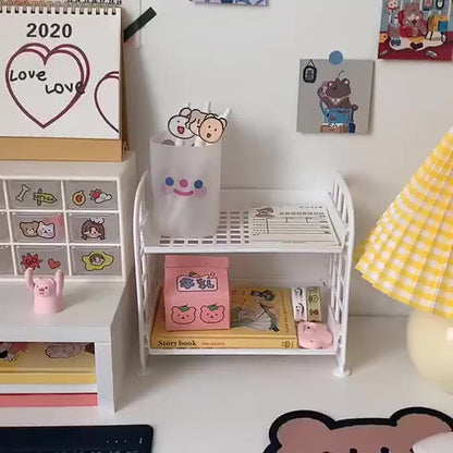 卓上ラック 収納ラック 机上ラック 収納棚 ２段 メッシュ 商品画像2