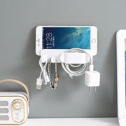 スマホホルダー スマホスタンド 2個セット 壁掛け ウォールラック 充電スタンド フック付き ケーブル収納 小物 コード スッキリ 動画鑑賞