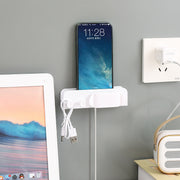 スマホホルダー スマホスタンド 2個セット 壁掛け ウォールラック 充電スタンド フック付き ケーブル収納 小物 コード スッキリ 動画鑑賞