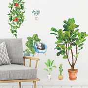 ウォールステッカー 壁ステッカー 壁紙シール リーフ 葉 鉢植え 植木鉢 植物 猫 ナチュラル インテリア雑貨 DIY 模様替え プチリフォーム 貼り付け簡単 イメージチェンジ リビング 子ども部屋 寝室 ルームデコレーション ウォールデコレーション 飾り付け 壁面装飾 壁装飾 室内装飾 おしゃれ かわいい