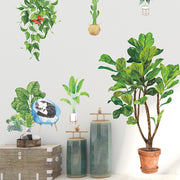 ウォールステッカー 壁ステッカー 壁紙シール リーフ 葉 鉢植え 植木鉢 植物 猫 ナチュラル インテリア雑貨 DIY 模様替え プチリフォーム 貼り付け簡単 イメージチェンジ リビング 子ども部屋 寝室 ルームデコレーション ウォールデコレーション 飾り付け 壁面装飾 壁装飾 室内装飾 おしゃれ かわいい