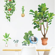 ウォールステッカー 壁ステッカー 壁紙シール リーフ 葉 鉢植え 植木鉢 植物 猫 ナチュラル インテリア雑貨 DIY 模様替え プチリフォーム 貼り付け簡単 イメージチェンジ リビング 子ども部屋 寝室 ルームデコレーション ウォールデコレーション 飾り付け 壁面装飾 壁装飾 室内装飾 おしゃれ かわいい
