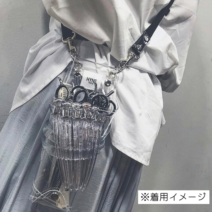 シザーケース シザーバッグ ベルト付 クリア 透明 大容量 商品画像3