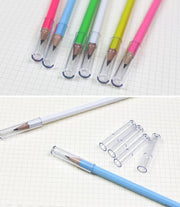 鉛筆キャップ えんぴつキャップ 10本セット 文具 文房具 学用品 透明 クリア ラメ シンプル 軽量 新入学 新学期 小学校