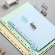 ルーズリーフリング 同色10個セット ルーズリング ルーズクリップ 文房具 4穴タイプ とじ具 リング クリップ バインダー クリア シンプル 無地 整理整頓 ノート アルバム メモ帳
