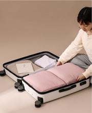 衣類用圧縮袋バッグ 衣類用収納バッグ 収納用品 旅行用品 圧縮袋 冬物衣類 ダウンジャケット セーター クローゼット 省スペース 整理 片付け 旅行 スーツケース 持ち手付き カラバリ豊富 黒 クリーム ピンク