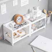 卓上ラック 収納用品 ホワイト ブルー ピンク シンプル ディスプレイ 整理整頓 文房具 化粧品 洗面用具