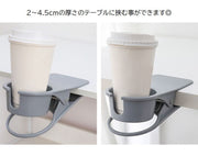 ドリンクホルダー カップホルダー クリップ式 デスク用 紙コップホルダー 小物入れ 転倒防止 挟む 取り付け簡単 固定 スマホホルダー ペン立て ペンホルダー デスクワーク オフィス 机 テーブル 便利