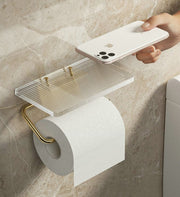 トイレットペーパーホルダー 小物置き 携帯置き 一体型 壁面 トイレ 便所 収納用品 整理用品 便利 おしゃれ シンプル