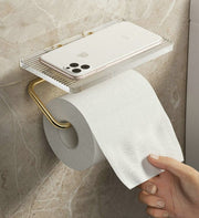 トイレットペーパーホルダー 小物置き 携帯置き 一体型 壁面 トイレ 便所 収納用品 整理用品 便利 おしゃれ シンプル