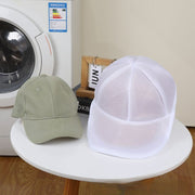 帽子用洗濯ネット 単品 1個 キャップ用洗濯ネット 洗濯用品 洗濯グッズ ランドリー用品 ランドリーグッズ 野球帽 ベイスボールキャップ キャップ 帽子 型崩れ防止 メッシュ 通気性 ジッパー 立体縫製 ブルー ホワイト シンプル 便利