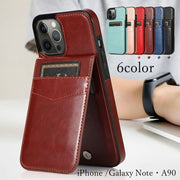 スマホケース iPhoneケース カバー 背面保護 カード収納 ポケット カード入れ スタンド機能付き 耐衝撃 傷防止 レザー調 落下しにくい 縦置き 横置き 12ProMax 12Pro 12mini 11ProMax 11Pro XSMax XS XR 7plus 8plus SE 6plus Galaxy Note 20Ultra 10plus A90 シンプル おしゃれ