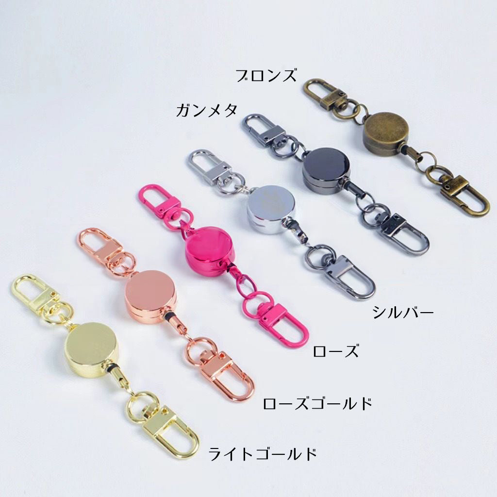 リールキーホルダー キーリング 伸縮リール カナビラ リールストラップ 男女兼用 商品画像3