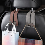 カーシートフック ヘッドレストフック スエード 車載ホルダー 荷物掛け 車用ハンガー スマホスタンド 車内収納 後部座席 便利