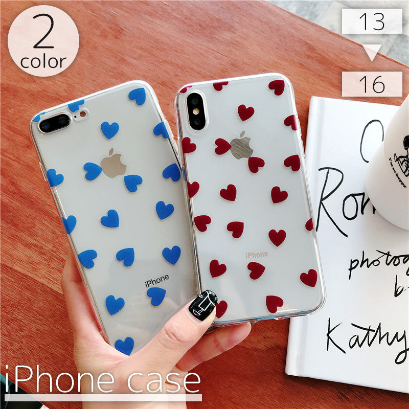 iPhoneケース iPhoneカバー スマホケース スマホカバー ハート 透明 クリア 透け感 スリム 落下 保護 傷防止 耐衝撃 衝撃吸収 スマートフォン アイフォン Apple アップル かわいい おしゃれ