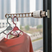 物干しハンガー 2個セット 9連 洗濯用品 収納ハンガー タオル掛け 室内干し 省スペース 窓枠 扉 引き戸 タンス 棚 持ち運び