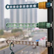 物干しハンガー 2個セット 9連 洗濯用品 収納ハンガー タオル掛け 室内干し 省スペース 窓枠 扉 引き戸 タンス 棚 持ち運び