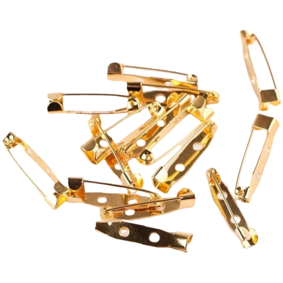 ブローチピン 100個セット 20mm コサージュピン ウラピン 裏ピン アクセサリーパーツ クラフト 手芸 金具 留め具 回転式 アンティーク 安全ピン 造花ピン ハンドメイド DIY