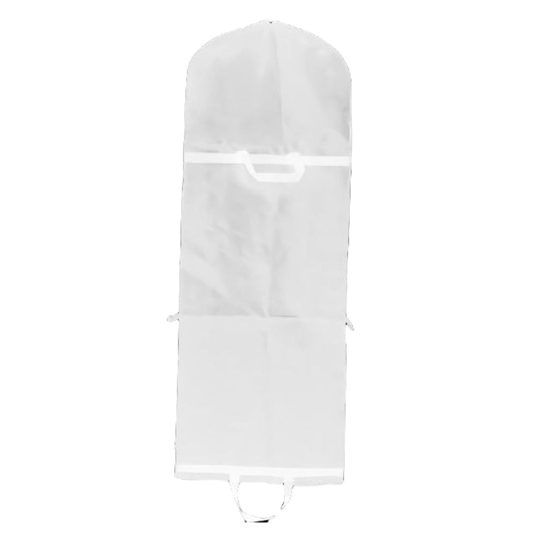 ドレス収納カバー 収納バッグ ドレスカバー 衣装カバー ガーメントバッグ 収納袋 不織布 手提げ付き 持ち手付き バッグ型 肩掛け ファスナー 持ち運び ポータブル 移動 シンプル ロングドレス パーティードレス フラドレス ダンス衣装