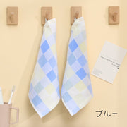 ハンドタオル 単品 ガーゼタオル ハンカチ ガーゼハンカチ タオル ガーゼ ベビータオル 25 25cm シンプル チェック 可愛い おしゃれ 柔らかい パステルカラー