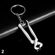 キーホルダー キーリング バッグチャーム 小物 雑貨 工具型 ドリル シャベル 金づち オノ のこぎり スパナ ペンチ 定規 男女兼用 メンズ レディース かわいい シンプル かっこいい スタイリッシュ プレゼント ギフト 銀色