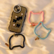 リングストラップ ホールドリング 台紙付き チャーム付き 携帯ストラップ スマホリング シリコン スマホアクセサリー 落下防止 ネコモチーフ 猫 ネコ 可愛い キュート フィンガーリング やわらか スマホ スマートフォン 携帯電話 カラバリ豊富 便利