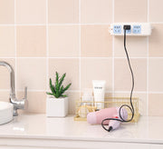 電源タップホルダー スライド式 粘着テープ 取り付け 固定器 貼付け 壁掛け 収納 粘着式 固定 テープ 貼り付け リモコン 収納 簡単 便利グッズ 取り付け簡単 後付け 穴あけ不要 分離可能 家具雑貨 ルーター固定 多用途 白