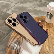 iPhoneケース iPhoneカバー スマホケース 耐衝撃 カメラ保護 背面保護 薄型 スリム 防塵 フェイクレザー シンプル