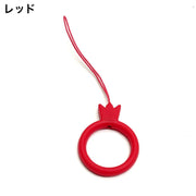 リングストラップ スマホストラップ 携帯ストラップ スマホ用品 スマホアクセサリー キーホルダー 落下防止 シリコン 王冠 クラウン お洒落 くすみカラー カラバリ豊富 シンプル 可愛い キュート