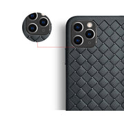 iPhoneカバー iPhoneケース スマホカバー ブラック レッド 編み込み模様 背面カバー 傷防止 汚れ防止 柔らかい
