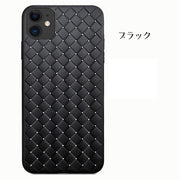 iPhoneカバー iPhoneケース スマホカバー ブラック レッド 編み込み模様 背面カバー 傷防止 汚れ防止 柔らかい