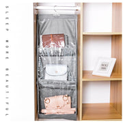 バッグ収納ハンガー 吊り下げ かばん掛け カバン掛け 透明 クリア メッシュ ポケット クローゼット 整理整頓 型崩れ防止 省スペース フック 掛ける 見える 便利