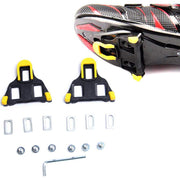 クリート 左右セット 2個セット 自転車用パーツ 固定タイプ 固定具 ナット付き ネジ付き ビンディングペダル ブラック イエロー レッド