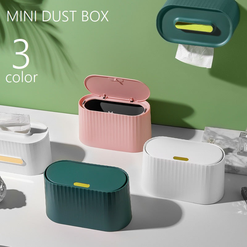 卓上ゴミ箱 ごみ箱 ダストボックス 蓋付き プッシュ式 ワンタッチ コンパクト 小型 ミニサイズ ごみ入れ くず入れ デスク オフィス 自宅 寝室 洗面所 日用品雑貨 小さめ 小さい インテリア小物 おしゃれ スタイリッシュ かわいい きれいめ 緑 白 ピンク