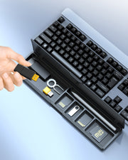 リストレスト ハンドレスト パームレスト 小物入れ 滑り止め 長方形 シンプル USB SDカード 小物 収納 整理 パソコン キーボード 手首 リストサポート オフィス 黒 白 ピンク