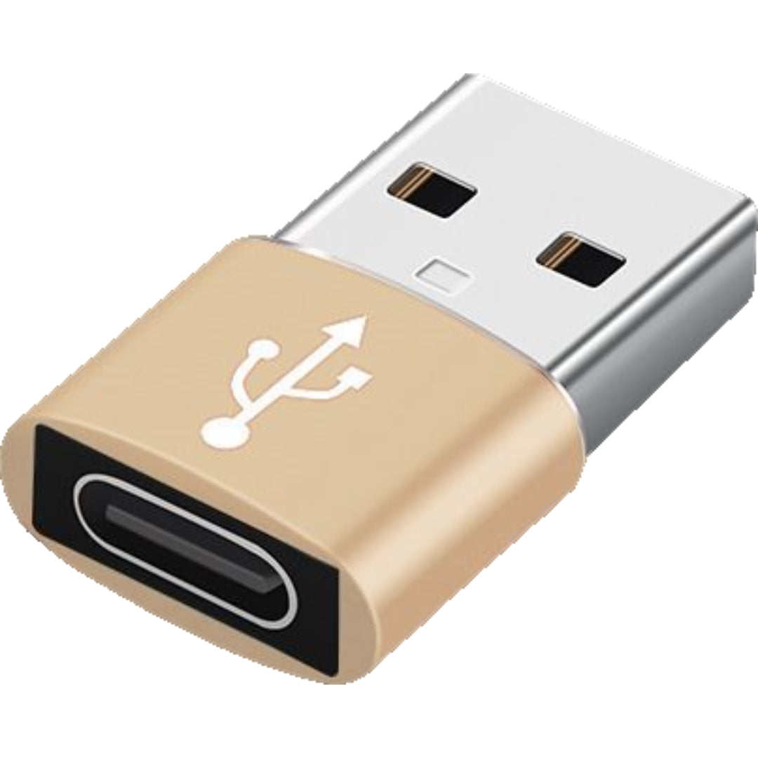 USB TYPE-C 変換アダプター 小型 TYPE-Cメス USBオス ゴールド バリエーション画像