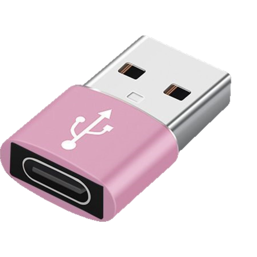 USB TYPE-C 変換アダプター 小型 TYPE-Cメス USBオス ピンク バリエーション画像