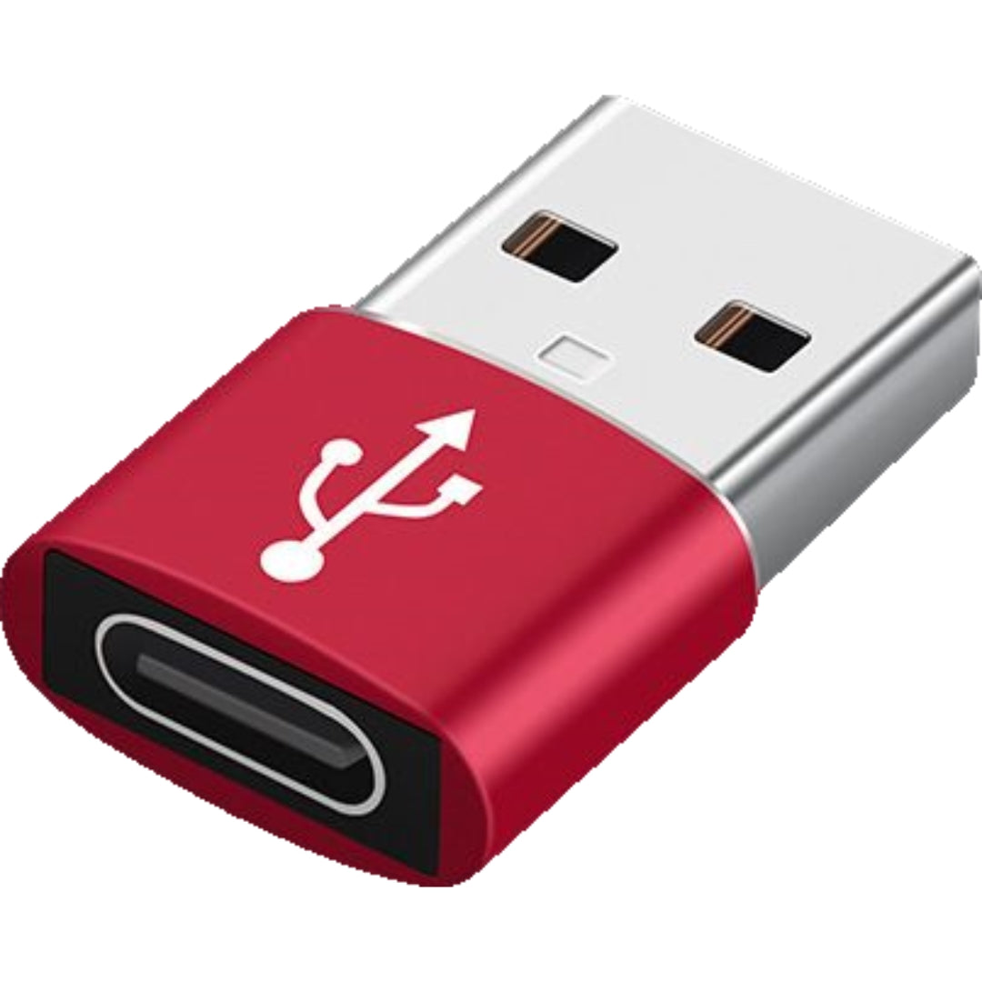 USB TYPE-C 変換アダプター 小型 TYPE-Cメス USBオス レッド バリエーション画像