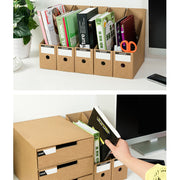ファイルボックス 3個セット マガジンボックス ファイル立て 書類収納ケース 小物収納 事務用品 A4 縦 タテ 紙製 段ボール 卓上収納 デスク周り オフィス 整理整頓 組み立て式 シンプル ナチュラル