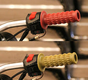 ハンドルグリップ バイク用 左右セット 2個セット 交換用パーツ 汎用 貫通 シリコン ラバー オートバイ カスタマイズ カスタム シック おしゃれ かっこいい