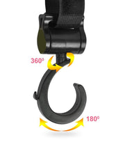 ベビーカー用フック 2個セット バギー用フック バッグホルダー 荷物掛け マジック テープ 回転  取り付け簡単 お出かけ お買い物 お散歩 便利 面ファスナー ベビーカーアクセサリー ベビーグッズ