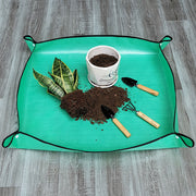 園芸シート 植え替えシート 32cm 50cm 正方形 寄せ植え ガーデニングマット トレイ式 ボタン留め ガーデニングトレー ガーデニングシート プランティングシート 庭仕事 防水 汚れ防止 四隅スナップボタン 作業用シート