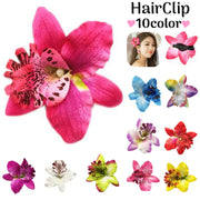 ヘアアクセサリー ヘアクリップ ヘッドドレス コサージュ フラワーモチーフ お花 レディース 髪飾り 髪留め ヘアアレンジ 結婚式 パーティー お呼ばれ 華やか 可愛い かわいい おしゃれ エレガント フォーマル ウエディング グラデーションカラー 南国風 女性用 婦人用 ファッション小物 雑貨